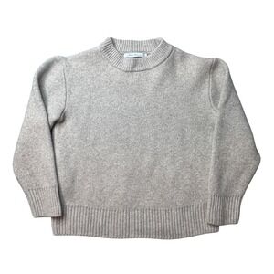 Harper Lane Sweater Womens S Beige Wool Cashmere Blend Puff Shoulder HLQX57804